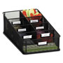 Safco Onyx Breakroom Organizers, 7 Compartments, 16 x8 1/2x5 1/4, Steel Mesh, Black