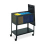 Safco Steel Mesh File Cart with Lid, Black