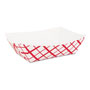 SCT Paper Food Baskets, 2lb, Red/White, 1000/Carton