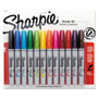 Sharpie® Brush Tip Permanent Marker, Medium, Assorted Colors, 12/Set