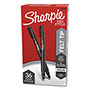 Sharpie® Water-Resistant Ink Stick Plastic Point Pen, 0.8 mm, Black Ink/Barrel, 36/Pack