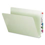 Smead Extra-Heavy Recycled Pressboard End Tab Folders, Straight Tab, 2" Expansion, Legal Size, Gray-Green, 25/Box