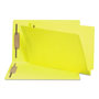 Smead Heavyweight Colored End Tab Folders with Two Fasteners, Straight Tab, Legal Size, Yellow, 50/Box