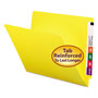 Smead Reinforced End Tab Colored Folders, Straight Tab, Letter Size, Yellow, 100/Box