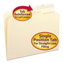 Smead Reinforced Guide Height File Folders, 2/5-Cut Printed Tab, Right of Center, Letter Size, Manila, 100/Box