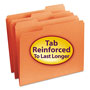 Smead Reinforced Top Tab Colored File Folders, 1/3-Cut Tabs, Letter Size, Orange, 100/Box