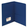 Smead Two-Pocket Folder, Textured Paper, Dark Blue, 25/Box