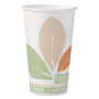 Solo Bare by Solo Eco-Forward PLA Paper Hot Cups, 16 oz, Leaf Design, 50/Pack