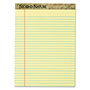 TOPS Second Nature Recycled Ruled Pads, Wide/Legal Rule, 50 Canary-Yellow 8.5 x 11.75 Sheets, Dozen