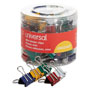 Universal Binder Clips with Storage Tub, Mini, Assorted Colors, 60/Pack