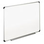Universal Modern Melamine Dry Erase Board with Aluminum Frame, 48 x 36, White Surface