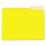 Universal Interior File Folders, 1/3-Cut Tabs: Assorted, Letter Size, 11-pt Stock, Yellow, 100/Box