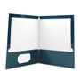 Universal Laminated Two-Pocket Folder, Cardboard Paper, 100-Sheet Capacity, 11 x 8.5, Navy, 25/Box