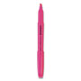 Universal Pocket Highlighters, Fluorescent Pink Ink, Chisel Tip, Pink Barrel, Dozen