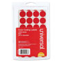 Universal Self-Adhesive Removable Color-Coding Labels, 0.75" dia, Red, 28/Sheet, 36 Sheets/Pack