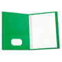 Universal Two-Pocket Portfolios with Tang Fasteners, 0.5" Capacity, 11 x 8.5, Green, 25/Box