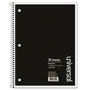Universal Wirebound Notebook, 1-Subject, Wide/Legal Rule, Black Cover, (70) 10.5 x 8 Sheets