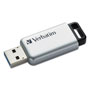 Verbatim Store 'n' Go Secure Pro USB Flash Drive with AES 256 Encryption, 64 GB, Silver
