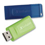 Verbatim Store 'n' Go USB Flash Drive, 64 GB, Assorted Colors, 2/Pack
