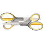 Westcott® Titanium Bonded Scissors, 8" Long, 3.5" Cut Length, Gray/Yellow Straight Handles, 2/Pack