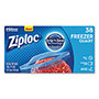 Ziploc® Double Zipper Freezer Bags, 1 qt, 2.7 mil, 6.97" x 7.7", Clear, 9/Carton