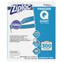 Ziploc® Double Zipper Freezer Bags, 1 qt, 2.7 mil, 7" x 7.75", Clear, 300/Carton
