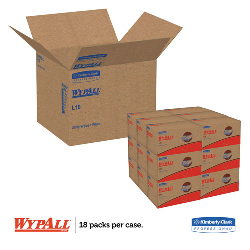 WypAll® L10 SANI-PREP Dairy Towels,POP-UP Box, 1Ply, 10 1/2x10 1/4, 110/Pk, 18 Pk/Carton