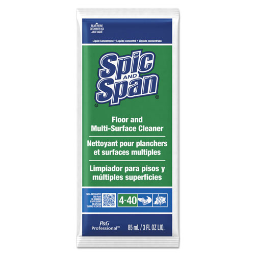 Spic and Span Professional Floor & Multi-Surface Cleaner, Concentrate, 3 oz. Packet, 45/Case