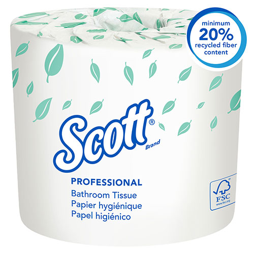 Scott® Essential Professional Standard Roll Bathroom Tissue (04460), 2-Ply, White, 80 Rolls / Case, 550 Sheets / Roll, 44,000 Sheets / Case