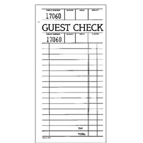 National Check 3 1/2" x 7" Green Guest Check