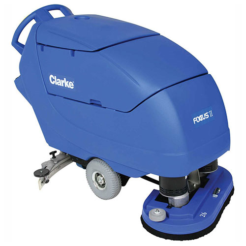 Clarke FOCUS® II Disc 26 Mid-size Autoscrubber, 242 Ah Wet Batteries, Onboard Charger, Pad Holder
