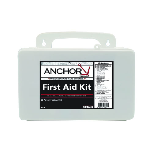Anchor 25 Person First Aid Kit, Plastic Case, Wall Mount