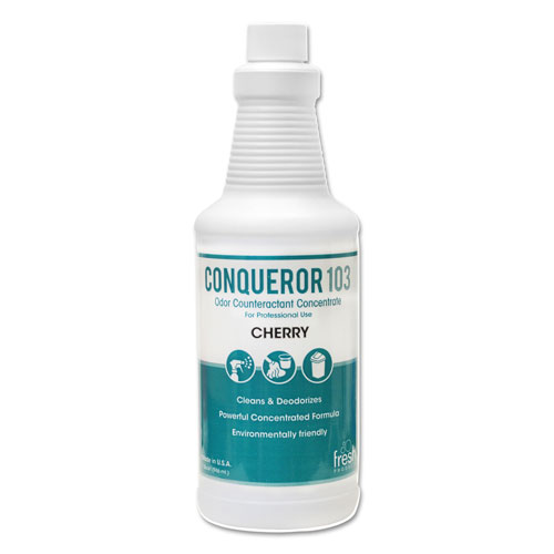 Fresh Products Conqueror 103 Odor Counteractant Concentrate, Cherry, 32 oz Bottle, 12/Carton
