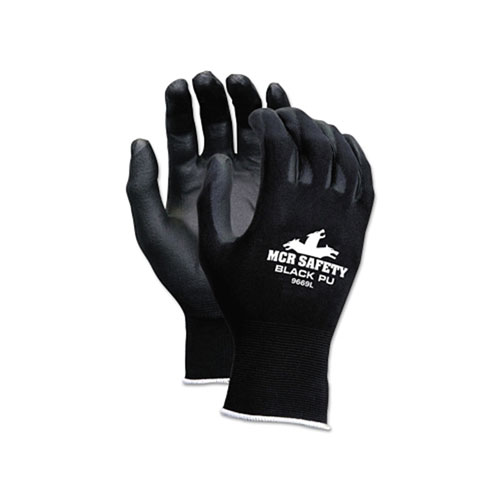 MCR Safety NXG® PU Coated Work Gloves, X-Large, Black/Green