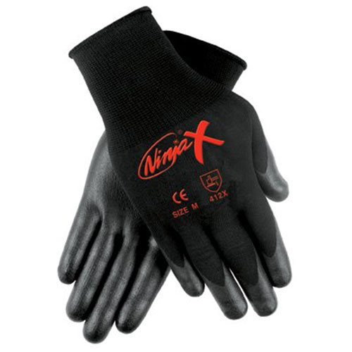 Memphis Glove Ninja X Bi-Polymer Coated Palm Gloves, Large, Black