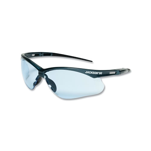 Jackson Safety® SG Series Safety Glasses, Light Blue, Polycarbonate, Hardcoat Lens, Blue