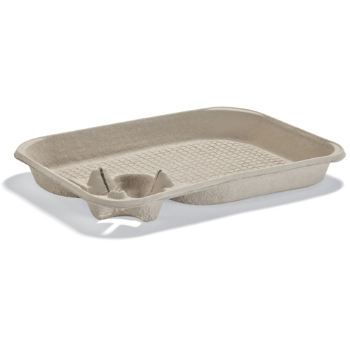Huhtamaki Molded Fiber Drink Carrier with Food Tray, 1 Cup, 8-22 OZ