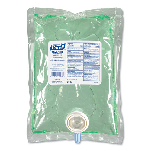 Purell Advanced Hand Sanitizer Soothing Gel NXT Refill, 1000 mL, 8/Carton