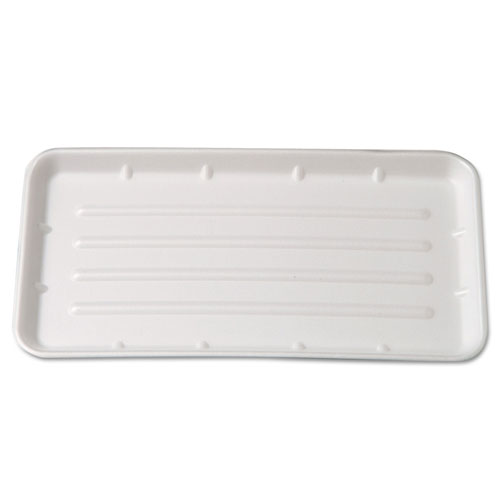 Genpak Supermarket Trays, White, Foam, 8 x 14 3/4 x 1, 125/Bag, 2 Bags/Carton