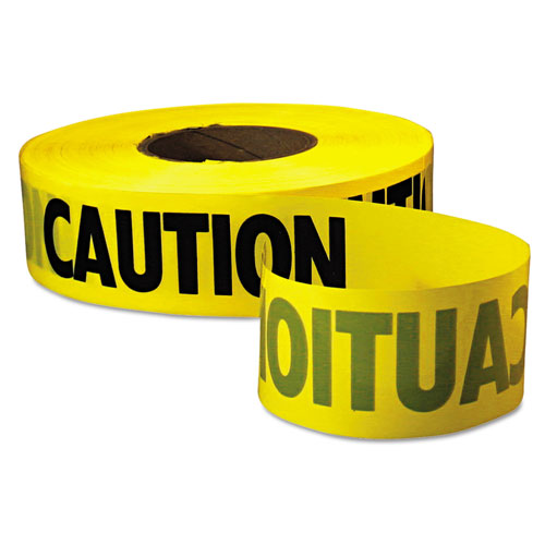 Empire Level Caution Barricade Tape, "Caution" Text, 3" x 1000ft, Yellow/Black