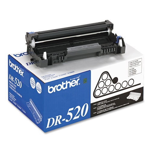 Brother DR520 Drum Unit, 25000 Page-Yield, Black