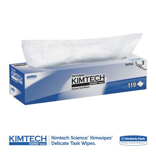 Kimtech™ Kimwipes Delicate Task Wipers, 3-Ply, 11 4/5 x 11 4/5, 119/Box, 15 Boxes/Carton
