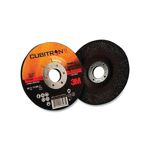 3M Cubitron™ II Depressed Center Grinding Wheel, 6-in x 1/4-in Thick, 5/8-in -11 Arbor, 36 Grit, Precision Shaped Ceramic, Type