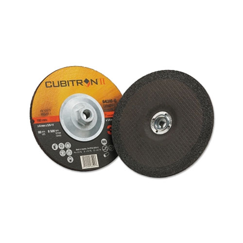 3M Cubitron II Depressed Center Grinding Wheel, 7-1/2 in, 1/4 in Thick, 7/8 in, 5/8 in -11 Arbor, 36 Grit
