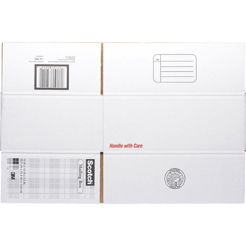 3M Mailing Box, Size C, Labels Included, 14" x 10" x 5-1/2" White