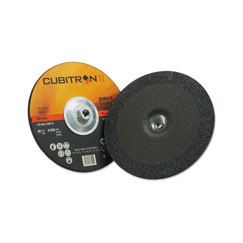 3M Cubitron II Depressed Center Grinding Wheel, 9 in, 1/4 in Thick, 5/8 in -11 Arbor, 36 Grit