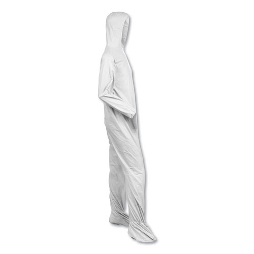 KleenGuard™ A40 Elastic-Cuff, Ankle, Hood and Boot Coveralls, Large, White, 25/Carton