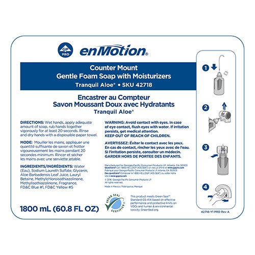 enMotion Counter Mount Soap Dispenser Refills, Tranquil Aloe®, 1,800 mL/Bottle, 2 Bottles/Case