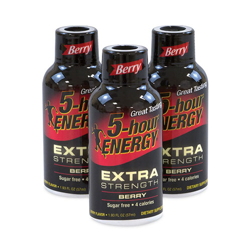 5-Hour Energy Extra Strength Energy Drink, Berry, 1.93 oz Bottle, 24/Pack