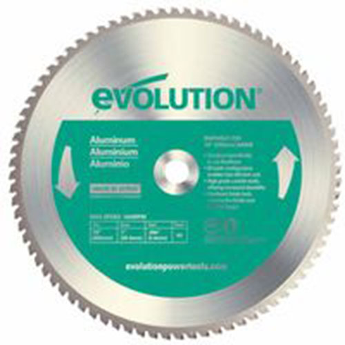 Evolution TCT Metal-Cutting Blades, 14 in, 1 in Arbor, 1,600 rpm, 80 Teeth